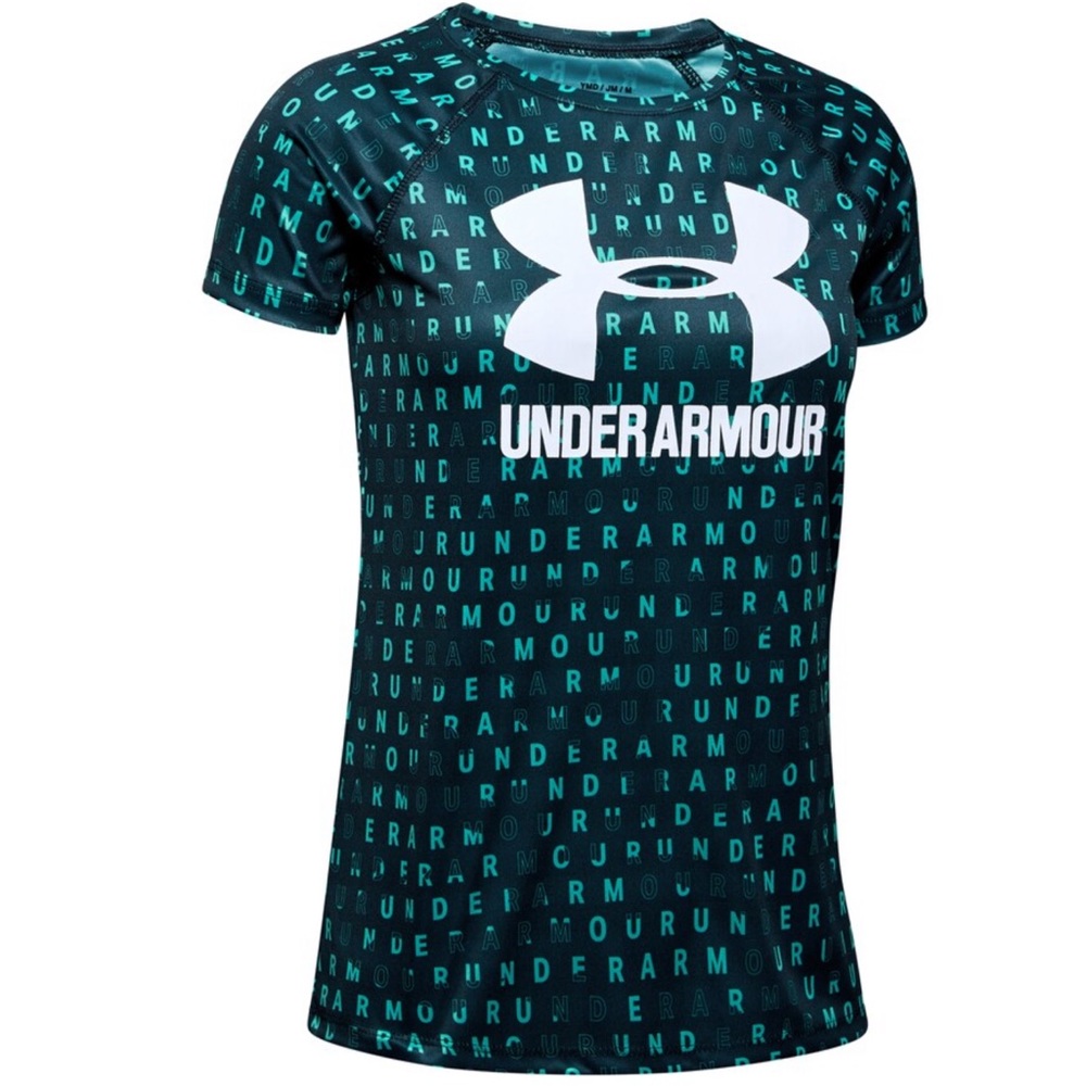 UNDER ARMOUR GIRLS SIZE YSM BIG LOGO PRINTED TEE
